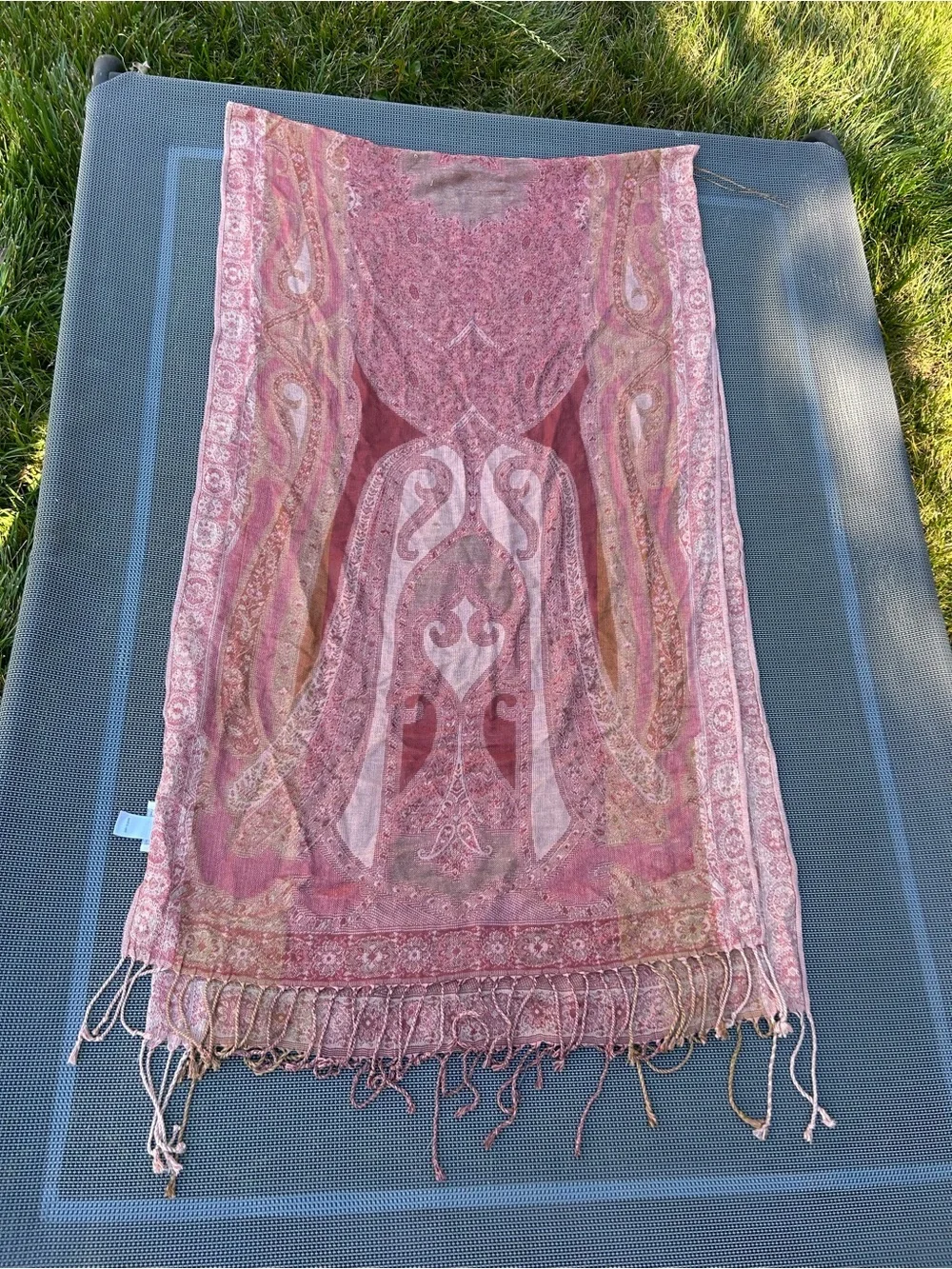 Pashmina scarf by charming Charlie pink whimsy spring fall paisley fairy